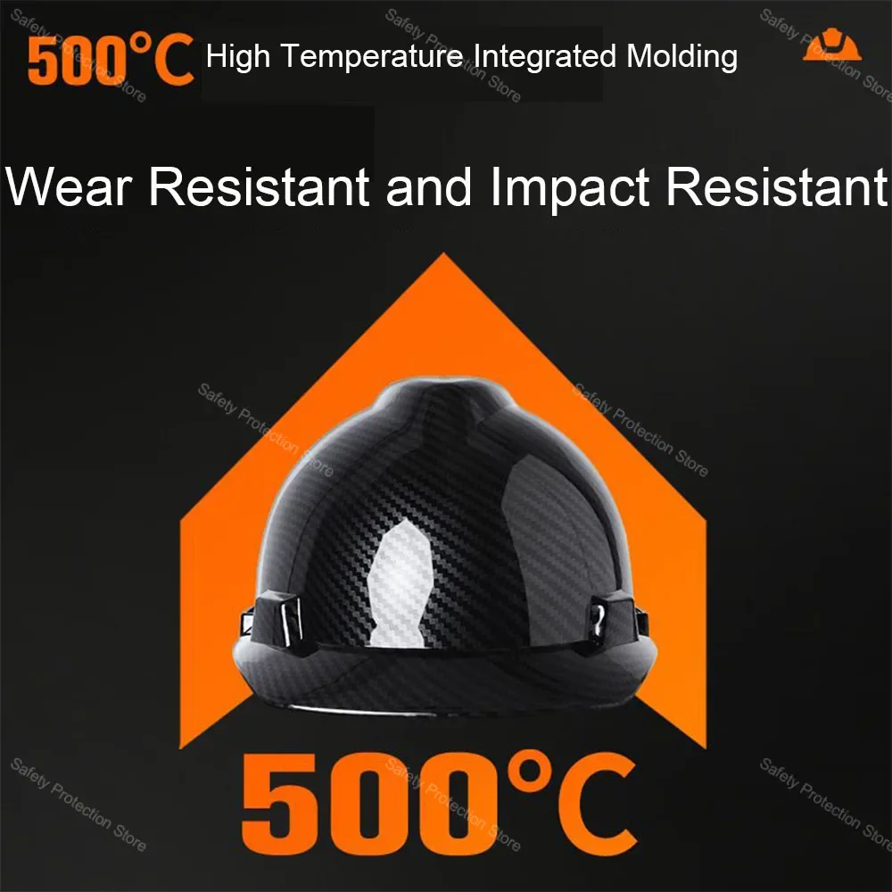 Carbon Fiber Pattern Safety Helmet Construction Hard Hat Worker Protective Breathable Helmet Outdoor Workplace Head Protection