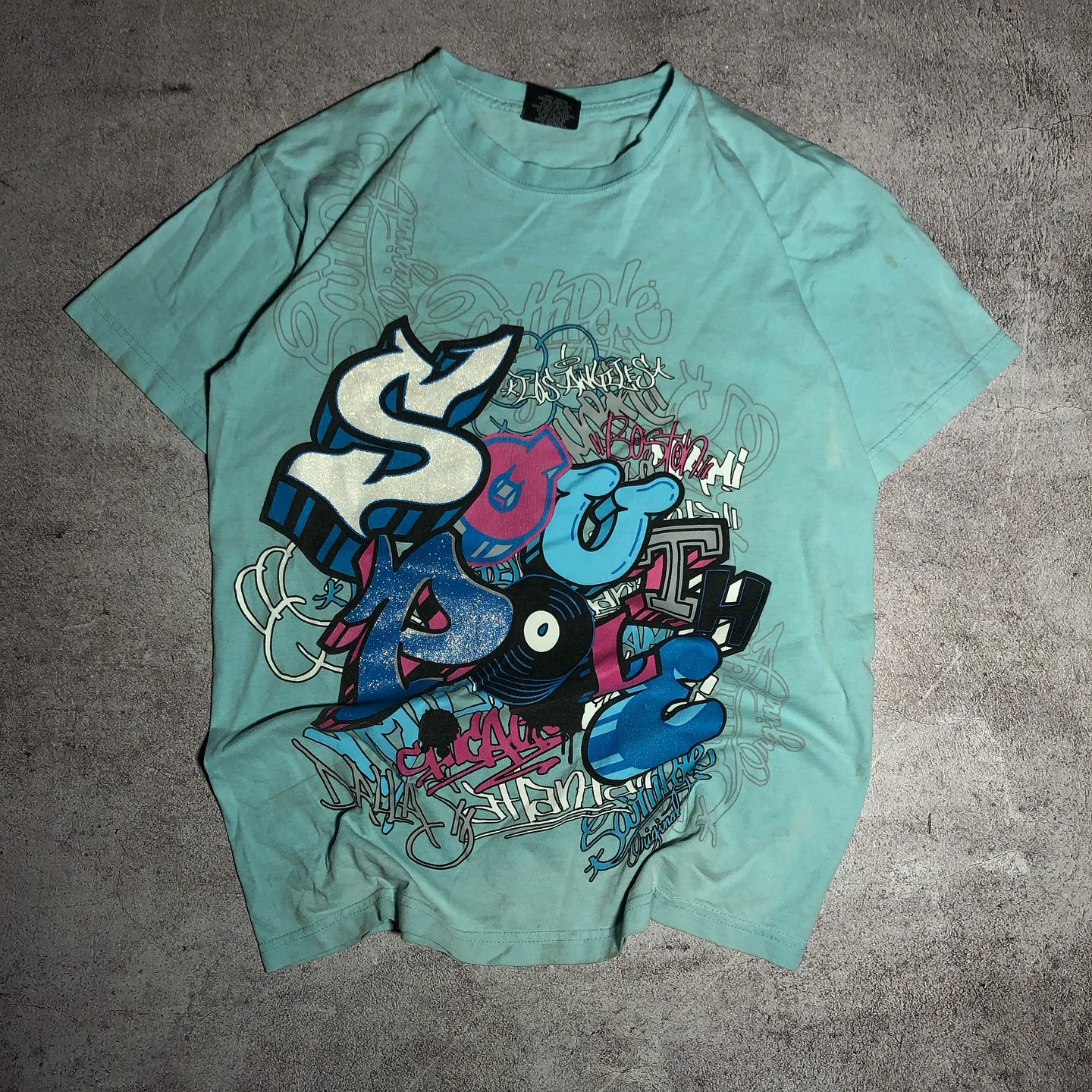 

New Southpole Fashion Graffiti T-Shirt Women American Hip-Hop Vintage Short-Sleeved Harajuku Korean Unisex Tops