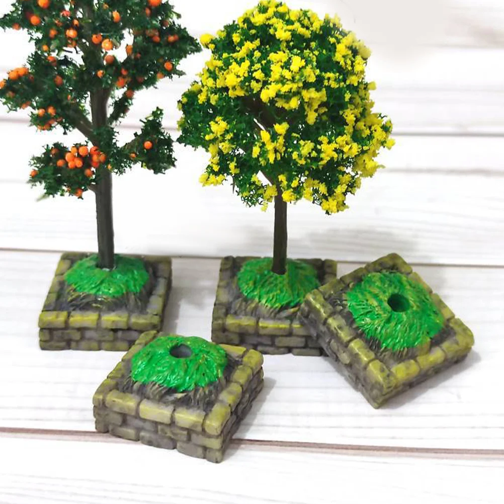 

10 Pcs Simulated Tree Altar Base Sand Table Scenery Decor Mini Landscape Bracket Building Model Resin Toy Accessory Office