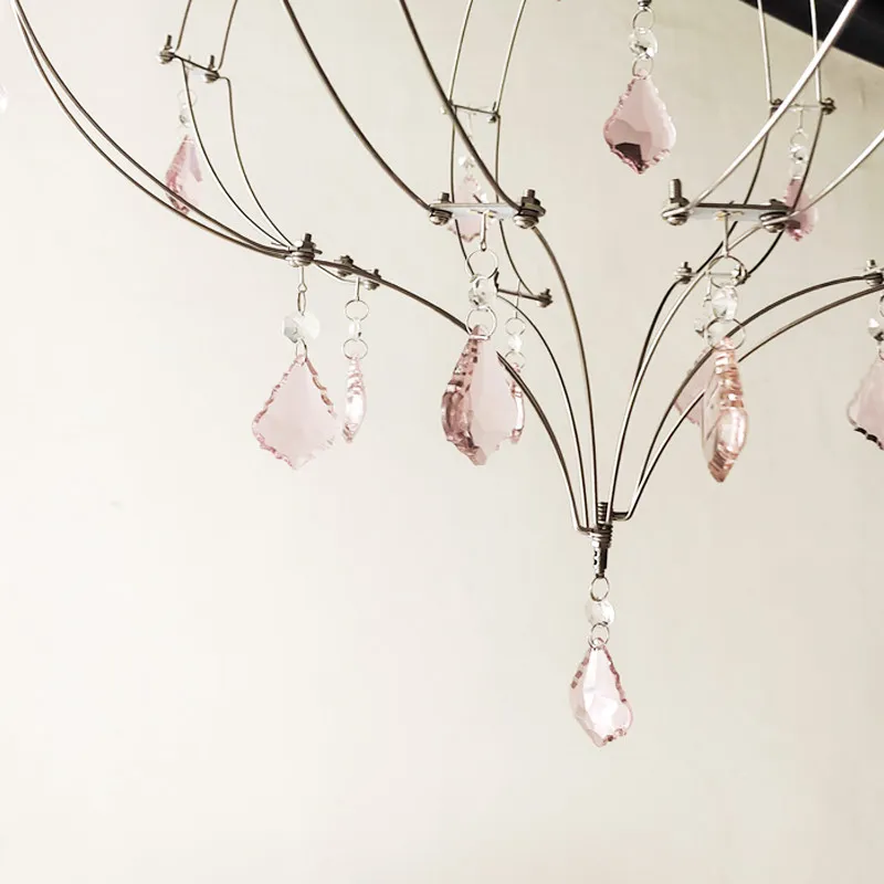 Heart-shaped Crystal Pendant Lamp Bar Counter Bedroom Dining Room Staircase Luxury Designer Creative Pendant Lamp Indoor Decor