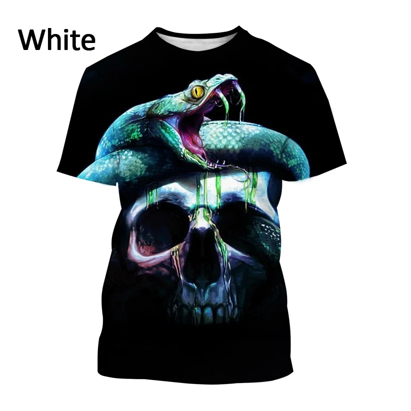 Summer Latest Fashion 3D Printing Snake Graphic T-Shirt Men\'s Street Style Cool Casual Round Neck Short Sleeve T-Shirt Top