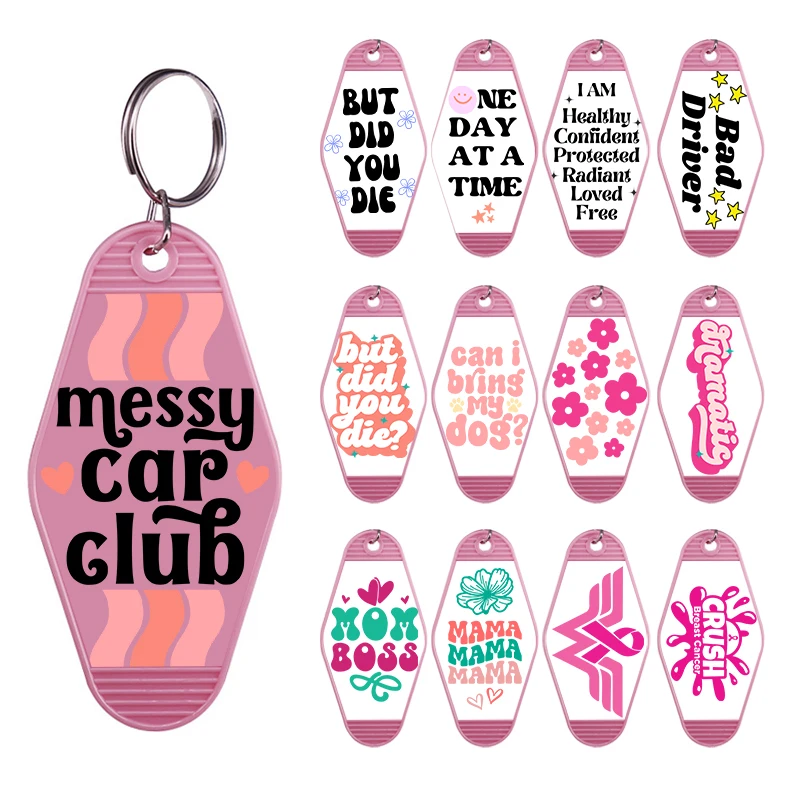 LETOP 1PCS Letter Smile Face Leaf Stickers Customcustom Keychains Uv Dtf Keychain Stickers Uv Dtf Keychain Transfers