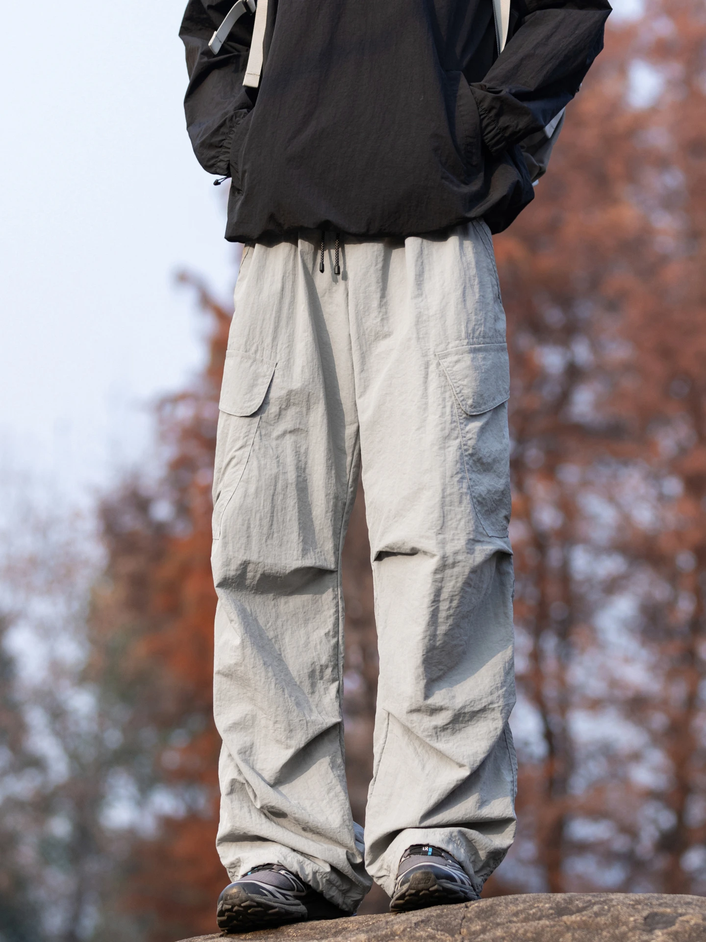 

Мужские повседневные брюки Spor для активного отдыха, водонепроницаемые, с множеством карманов, широкие, свободного кроя, длинные, модные, молодежные, для весеннего сезона