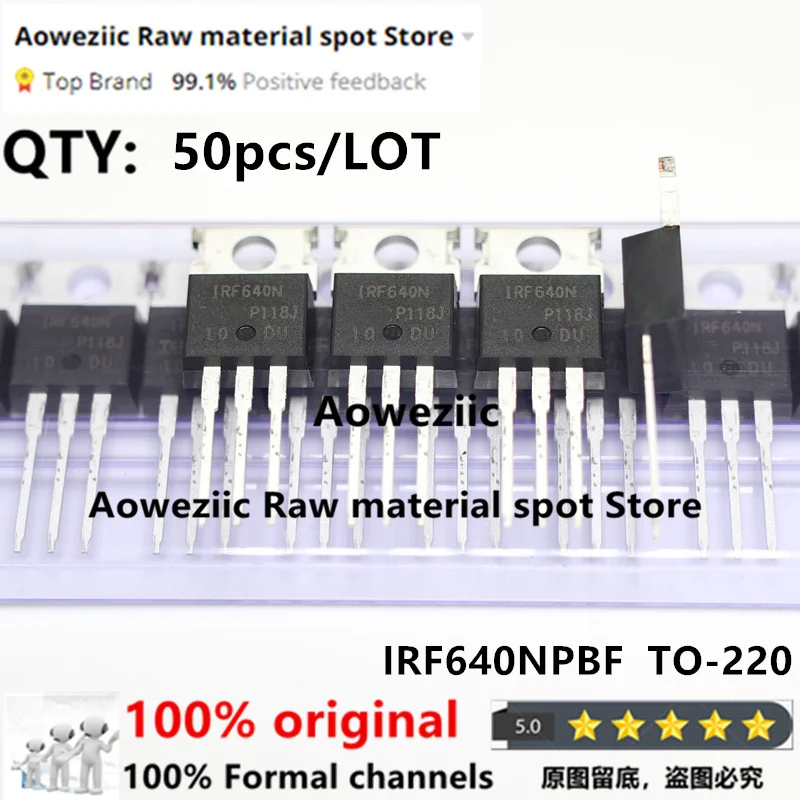 Aoweziic 2021+ 50pcs 100%New Imported Original IRF640N IRF640NPBF TO-220 N-Channel MOSFET 200V 18A