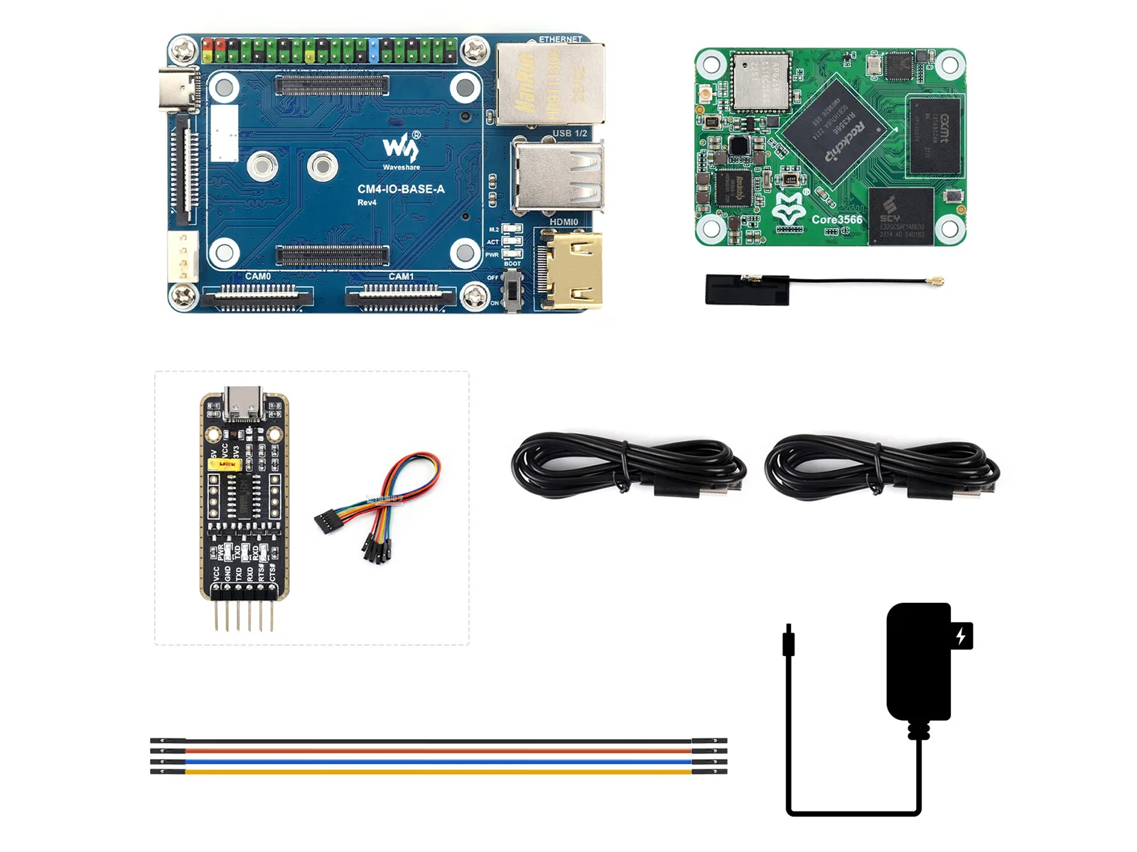 

Core3566 Module Kit A/B, Rockchip RK3566 Quad-core Processor, Compatible With Raspberry Pi CM4,2GB/4GB RAM and CM4 Base Board