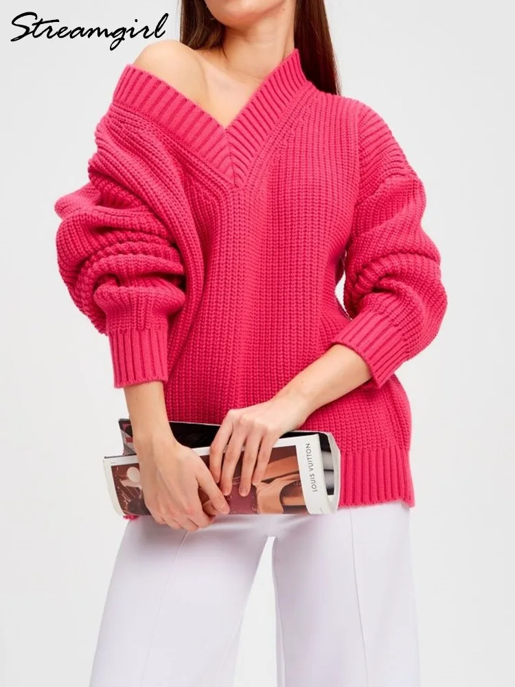 Streamgirl Warm Winter Trui Vrouw Oversized Trui Dikke Pullovers Losse Top Herfst Zwarte Trui Voor Vrouwen Oversized Winter