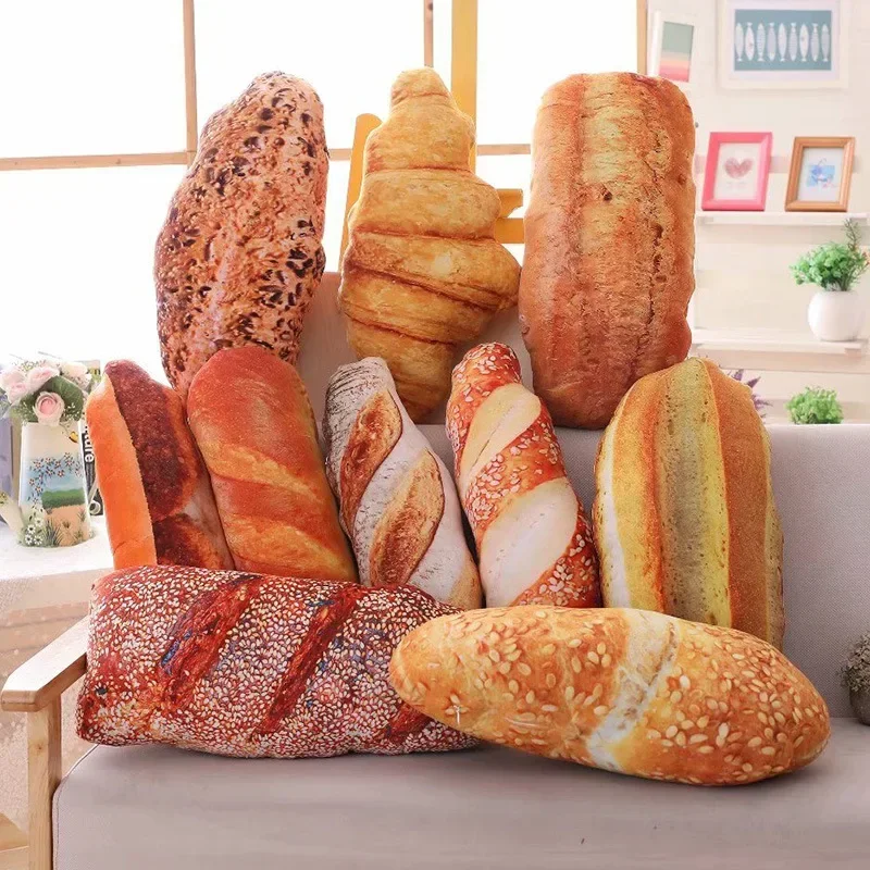 3D Bread Pillow Creative Simulation Plush Toy Realistic Dessert Food Donut Croissant Cream Bread Cushion Body Pillow Anime