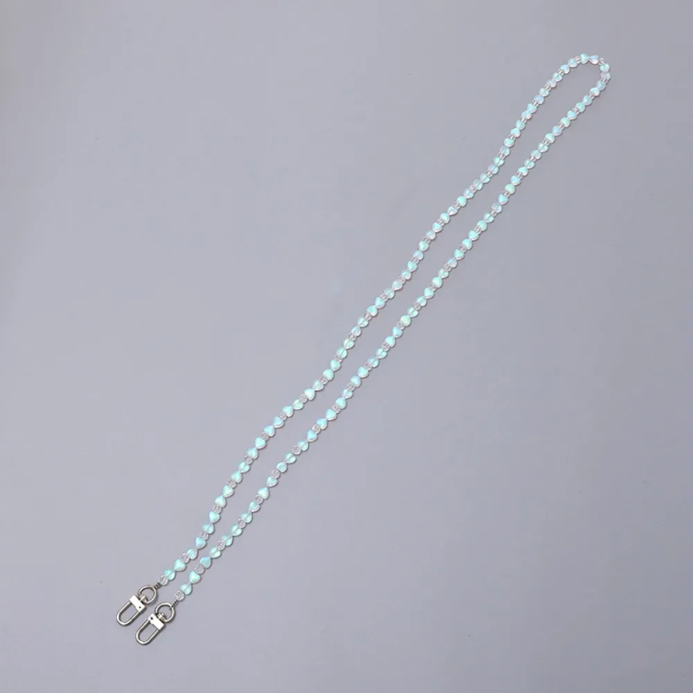 

Цепочка для телефона через плечо с сердечком и бисером, цепочка для сумки с защитой от потери, ремешок через плечо для мобильного телефона, красочные милые шейные ремни для телефона