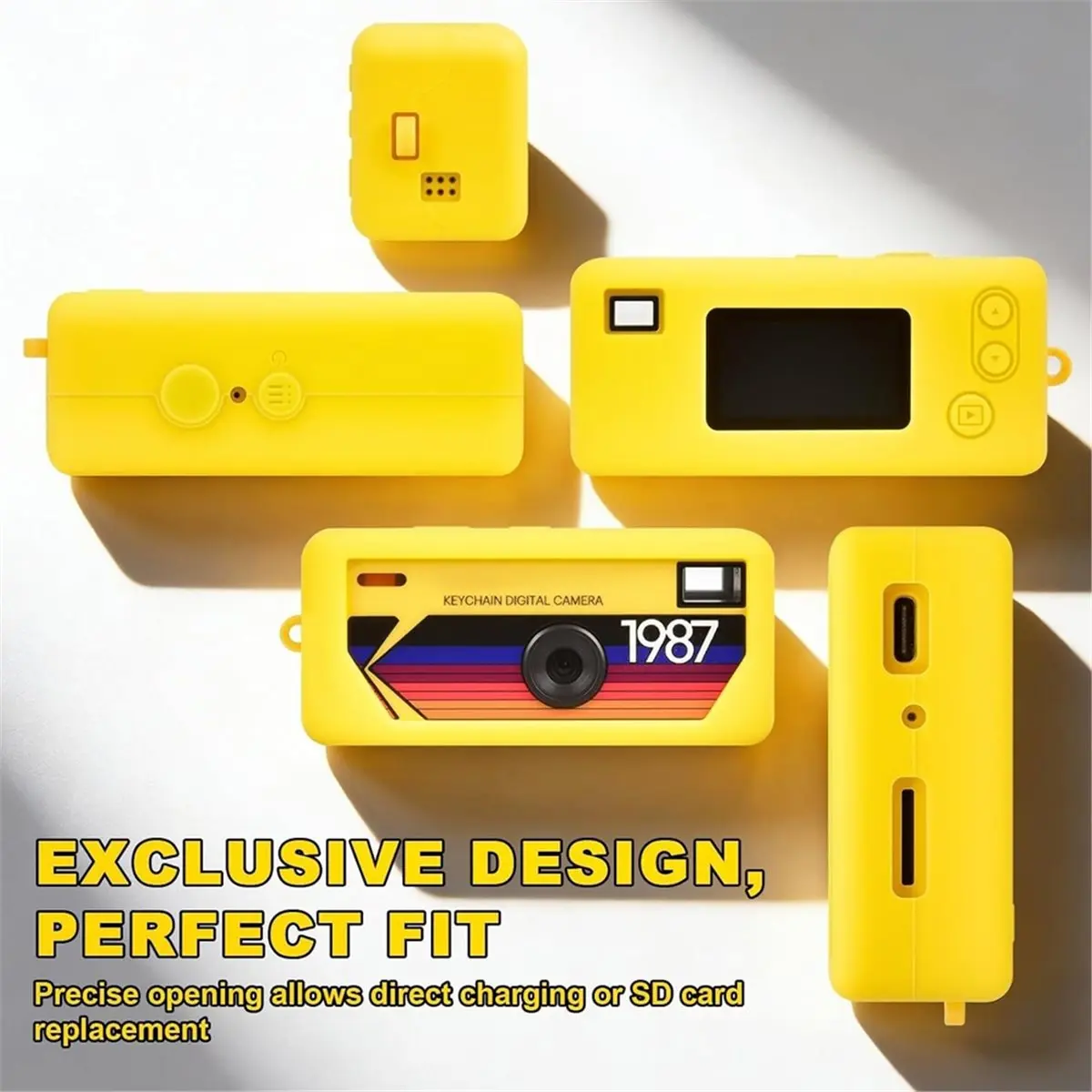 PROMOTION~ Silicone Case Only for Kodak CHARMERA Keychain Digital Camera Blind Box Mini Keychain Sleeve - No Camera Black