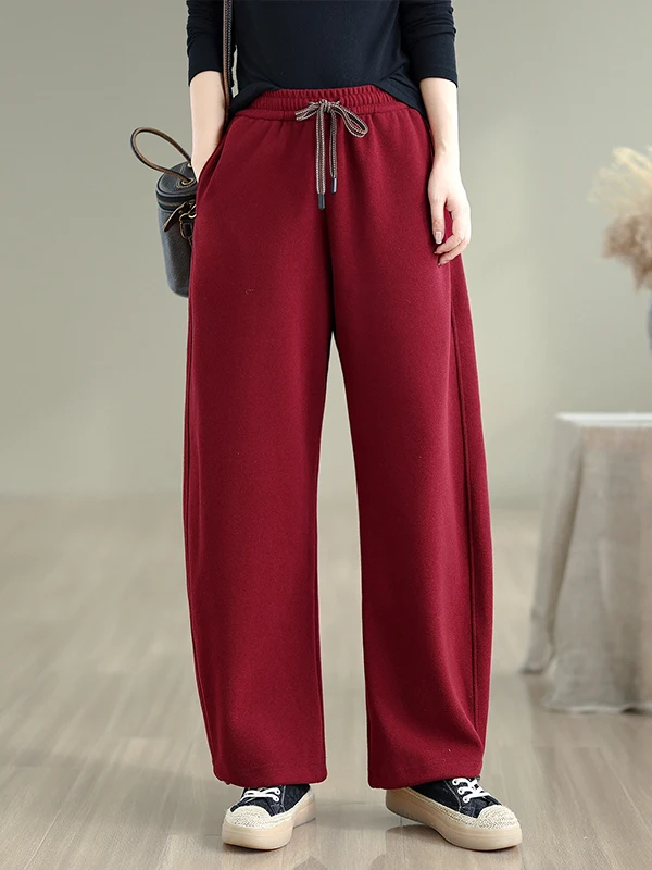 Fashionable Simple High Waist Elastic Waist Sports Casual Pants Women's Autumn Winter Slimming Knife Pants Versatile Straight...