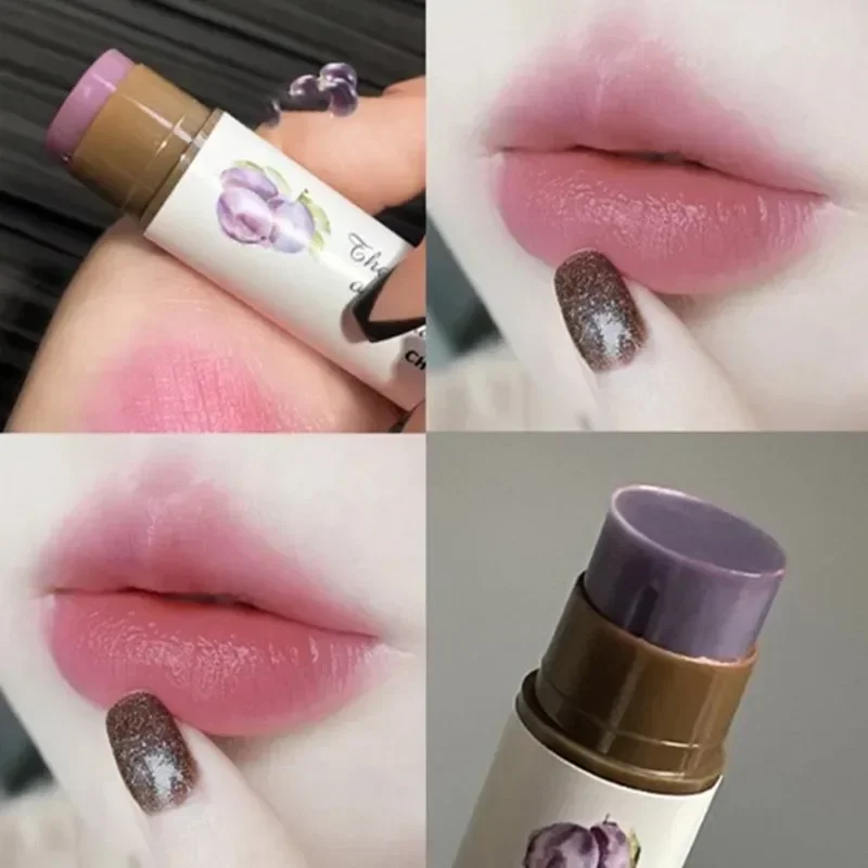 Heallor 1pc pflegender Lip gloss natürliche Temperatur änderung Farbe Lippenstifte fruchtiger Lippen balsam feuchtigkeit spendend für Frauen Mädchen Pfirsich w