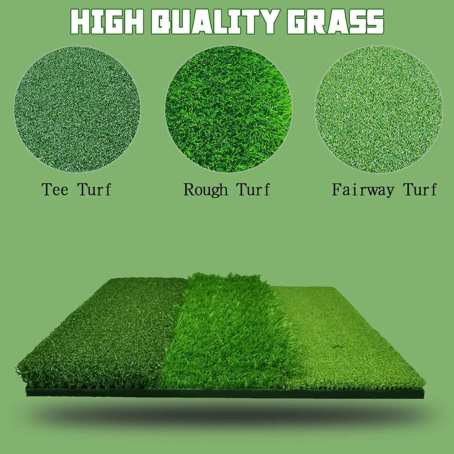 

Высококачественный коврик для гольфа, тренировочный коврик для гольфа 3 в 1, коврик для вождения, резиновая основа, противоскользящий коврик для тренировок в помещении и на открытом воздухе, три травы