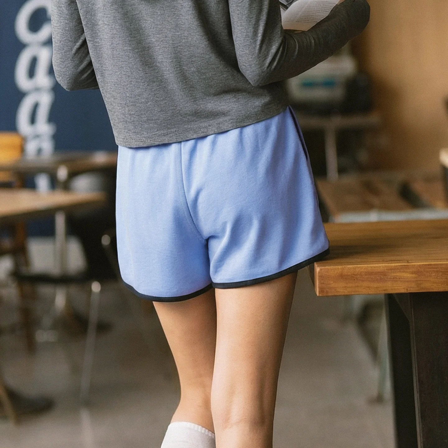 Maden Women's Embroidered Color Block Shorts A Line Straight Fit Elastic Waist Casual Sweat Shorts Vintage Summer
