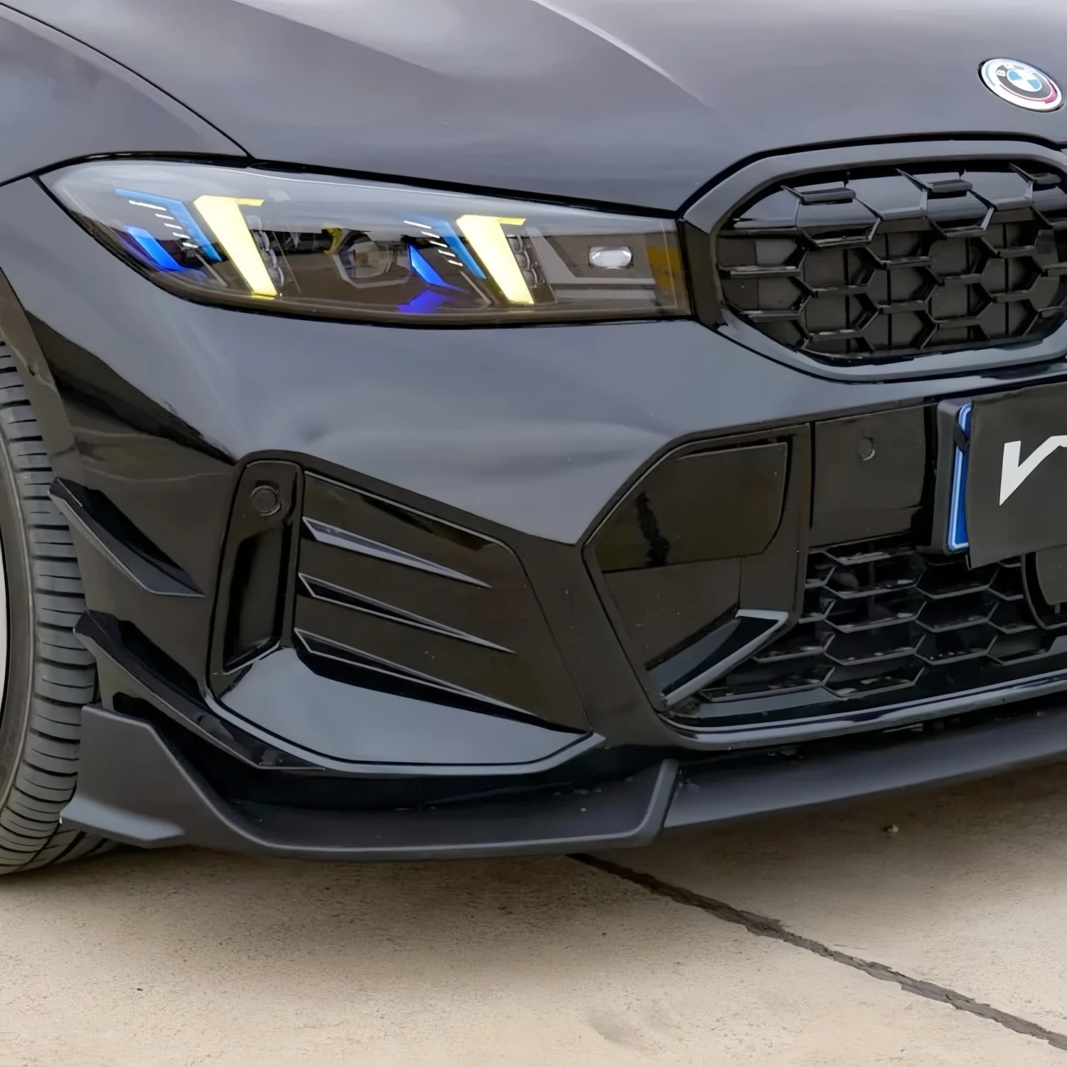 Für BMW 3er Serie G20 G21 M-Sport LCI 330i M340i 2023-2026 Frontstoßstange Seitenflügel Canard Nebelscheinwerfer Lüftungsabdeckung Tuning