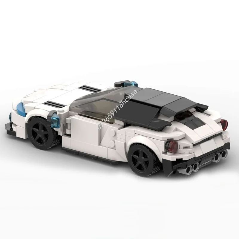 338 قطعة MOC أستون مارتن فانكيش زاجاتو الأبيض نموذج بناء هدية الكريسماس كتل لعبة العمارة تجميع لتقوم بها بنفسك الطوب الإبداعي #3