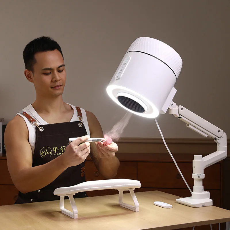 3rd Gen Top Suction Nail Dust Collector LED Fill Light Adjustable Arm Desktop Nail Salon Vacuum