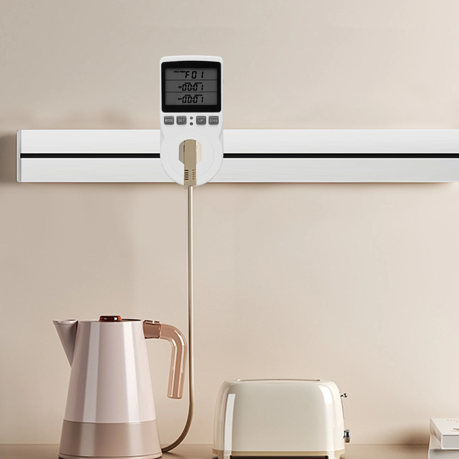 Digital Thermostat Outlet Plug Temperature Controller Outlet Socket 120V Heating Cooling Control 110V 15A Celsius Fahrenheit