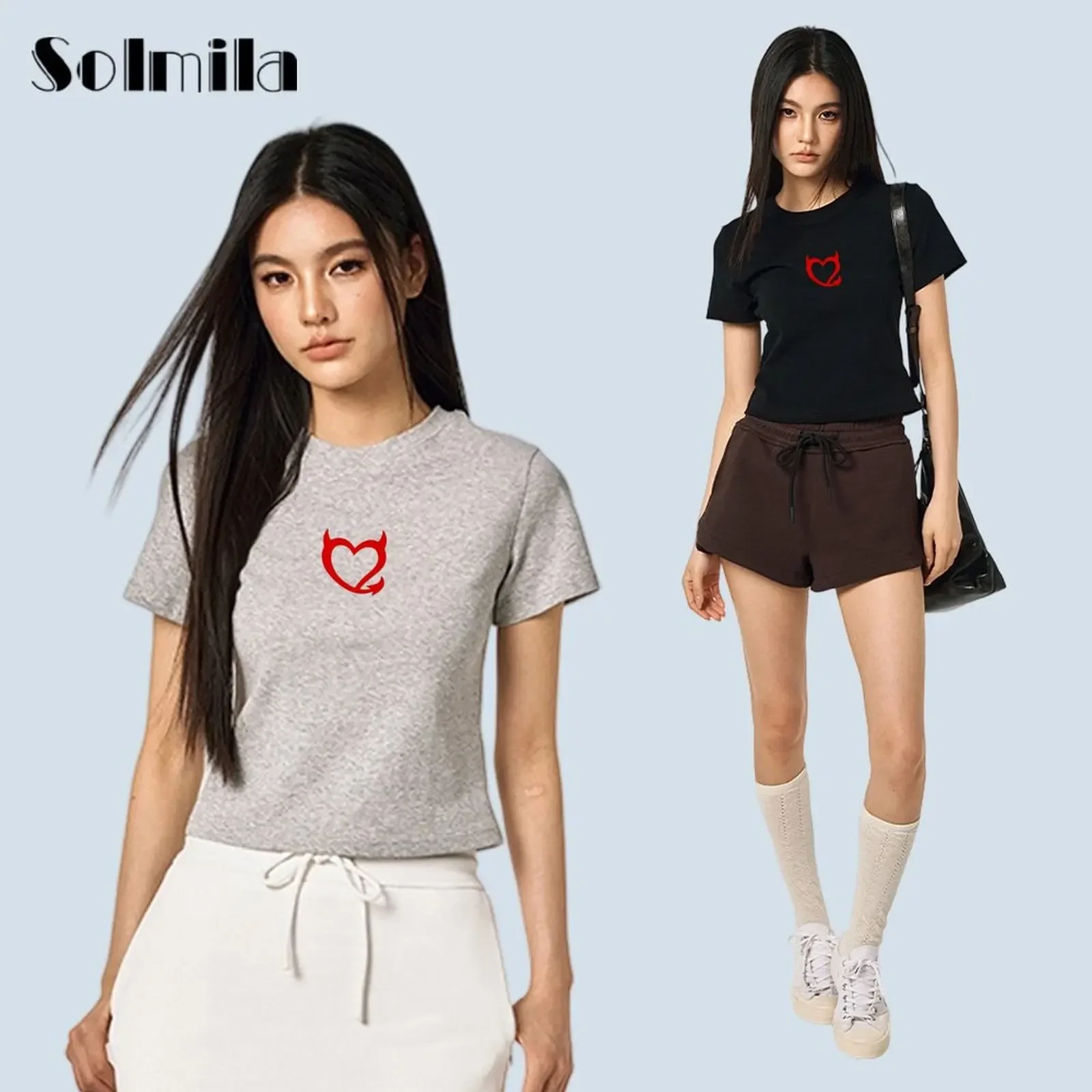 

Basic Print Tops Woman Short Sleeve T Shirt O Neck Skinny T-shirt Summer Casual Tee For Women Tops Y2k Harajuku Streetwear Tees