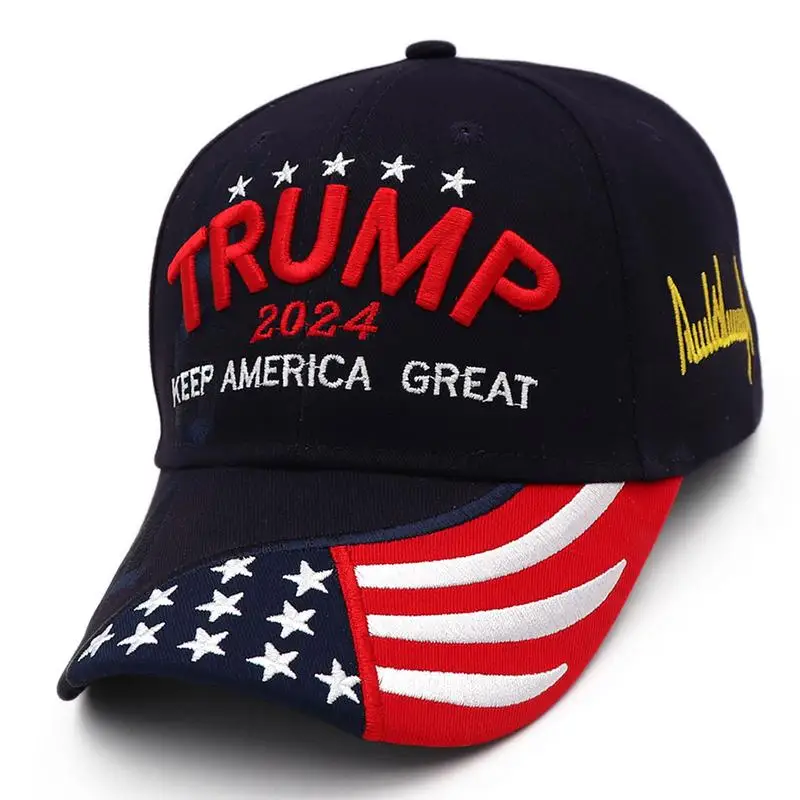 2024 MAGADonaldTrump Hat 45-47 MAKE AMERICAs GREAT AGAIN Slogan Adjustable Embroidered American USA Flag Baseball Cap