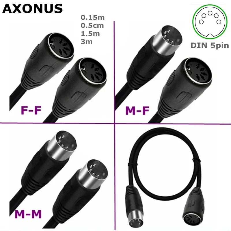 For TV, Surveillance Camera, LED MIDI Keyboard Connection Sound Card Cable DIN 5pin male to female Connection Extension Cable