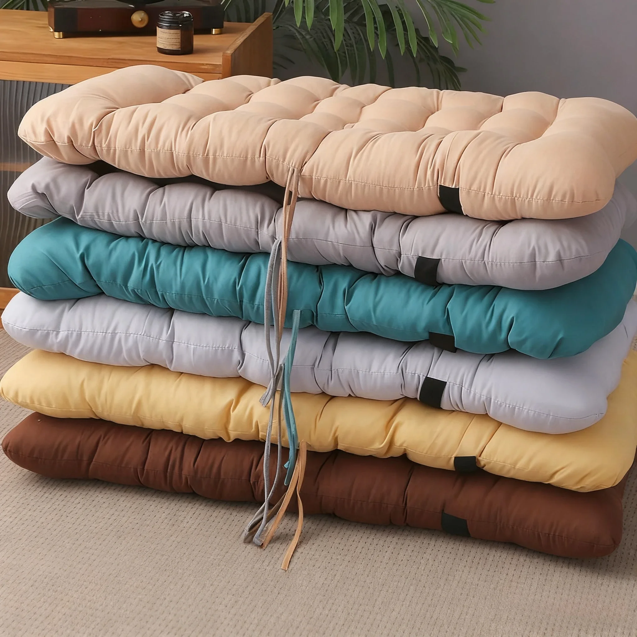 1PC Thickened Foldable One-piece Seat Cushion,Thick Seat Cushion Rattan Chair Sofa Long Cushion Garden Chair Cushion Tatami Mat
