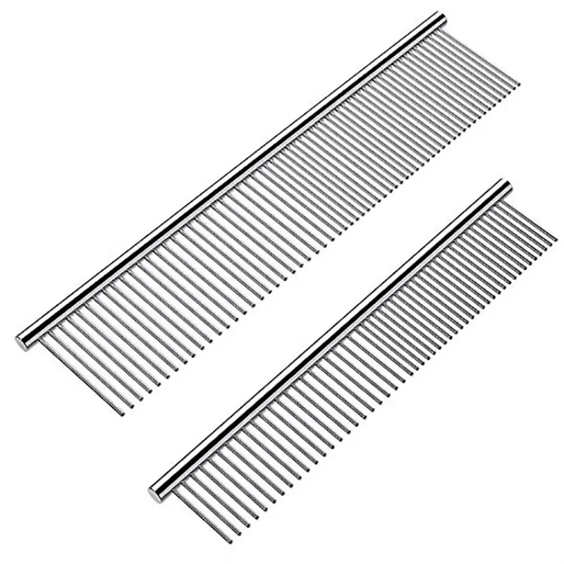 

10pcs Dog Combs Pet Stainless Steel Teeth Cat Comb Remove Tangles Knots Professional Grooming Tool for Long and Short Haired Dog