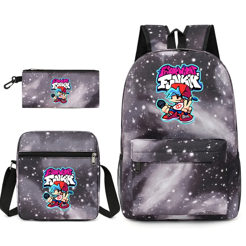 

Trendy Youthful Friday Night Funkin Print 3pcs/Set Student Travel bags Laptop Daypack Backpack Shoulder Bag Pencil Case