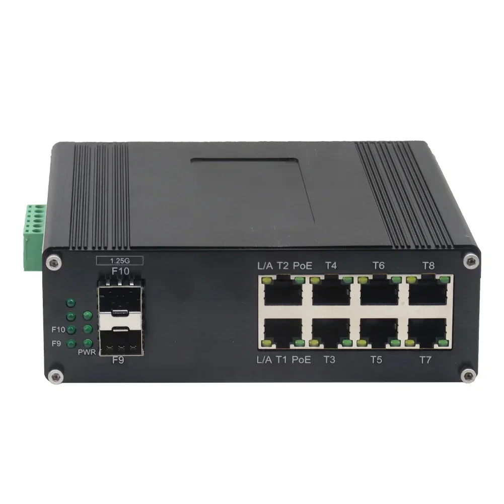 Robusto QoS presenta conmutador de red POE administrado ethernet de 8 puertos 10/100/1000 POE + 2 puertos 1000X SFP