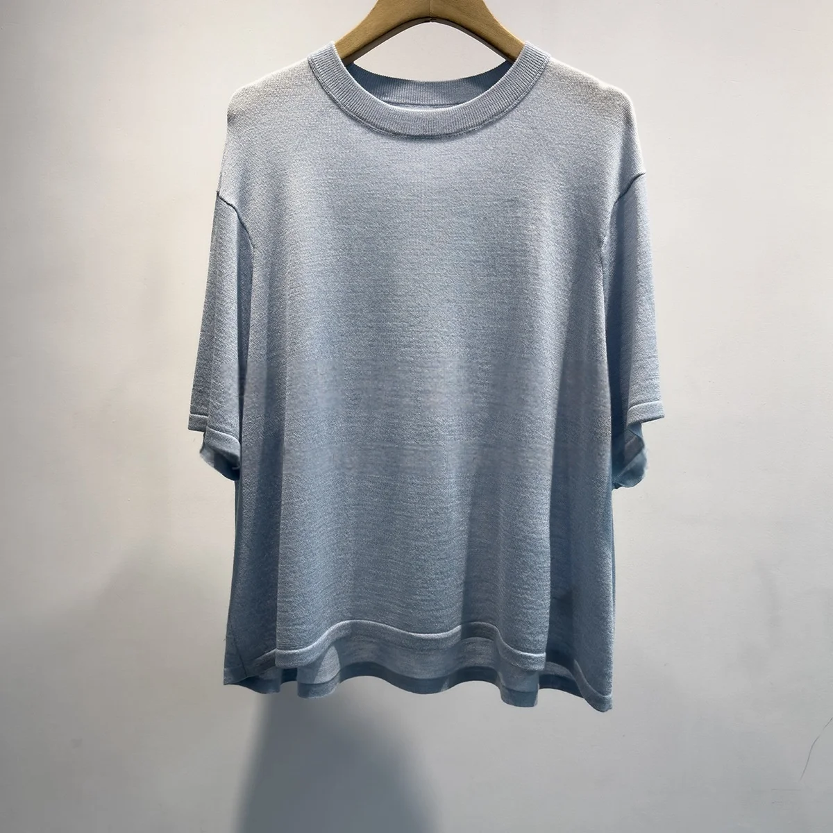 Women's Spring Gray Blend Fabric Short Sleeve Casual T-Shirt