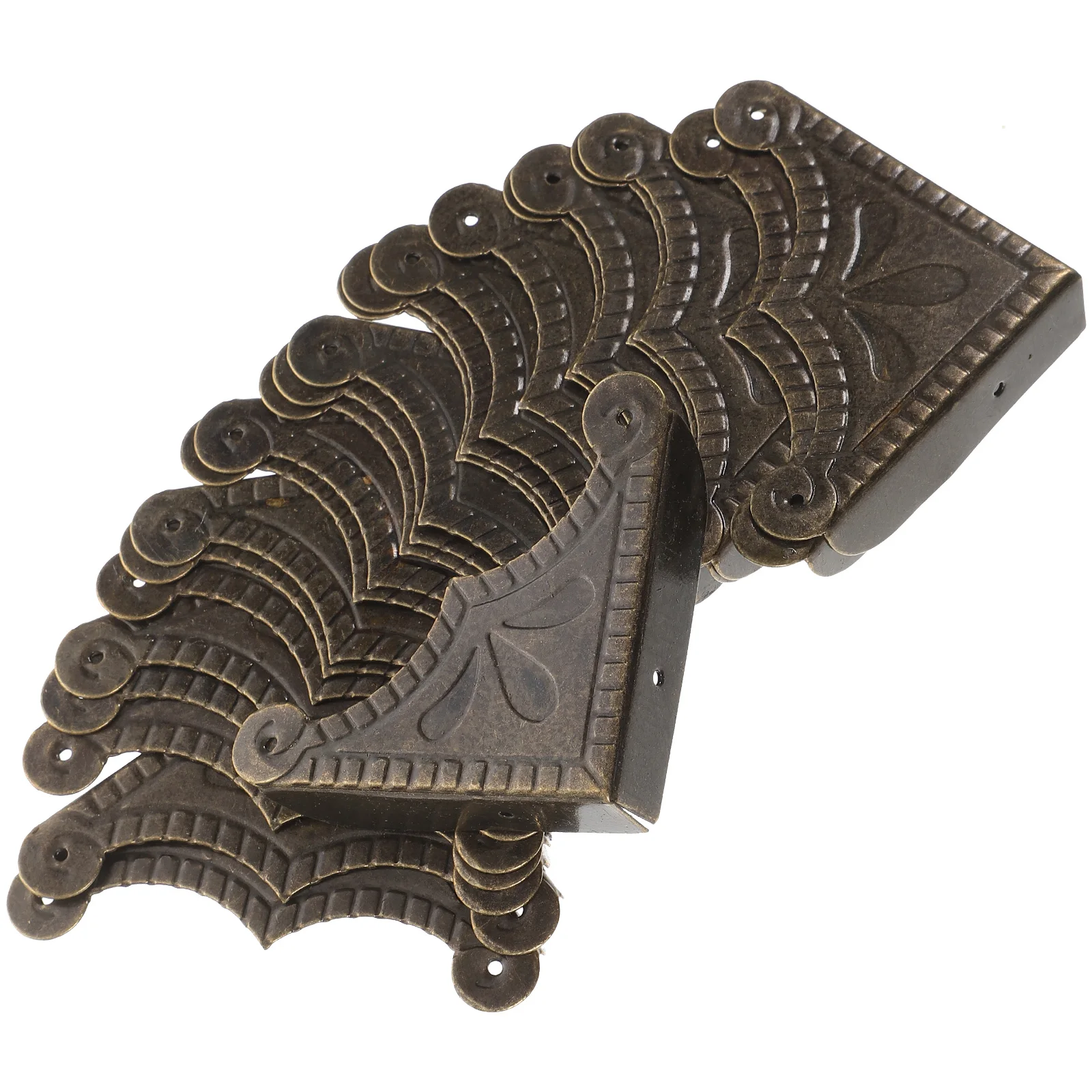 

30Pcs Metal Corner Protectors Vintage Style Wooden Box Corner Guards Furniture Edges Protectors for Cabinet Drawer