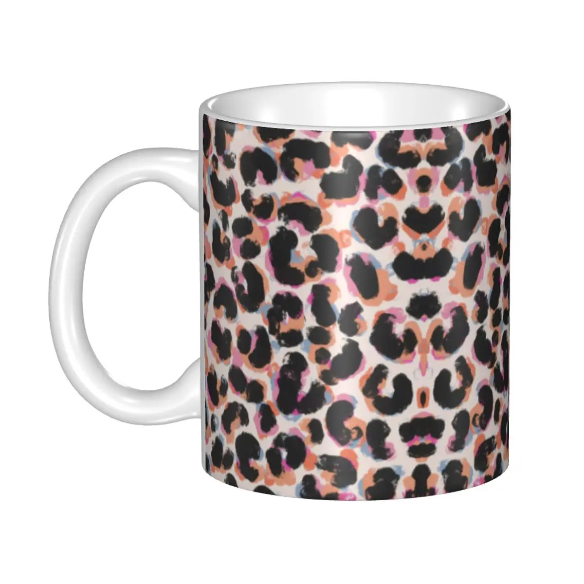 Custom DIY Leopard Print Colorful Ceramic Mugs Coffee Cup Creative Gift
