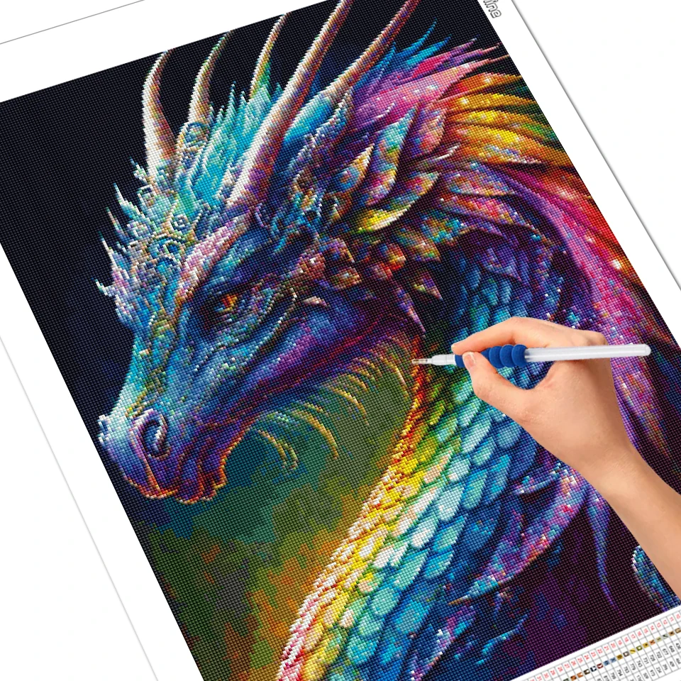 EverShine 5D AB Diamond Embroidery Dragon Full Drill Diamond Art Painting Colorful Animal Cross Stitch Kit DIY Gift Home Decor