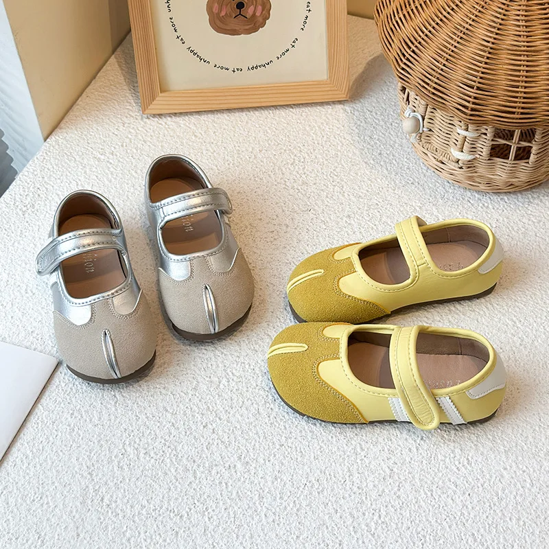 

Kids'Casual Shoes PU Leather Autumn Fashion Outdoor Soft Bottom Shoes Children Breathable Anti-slip Yellow Silver Size 26-36