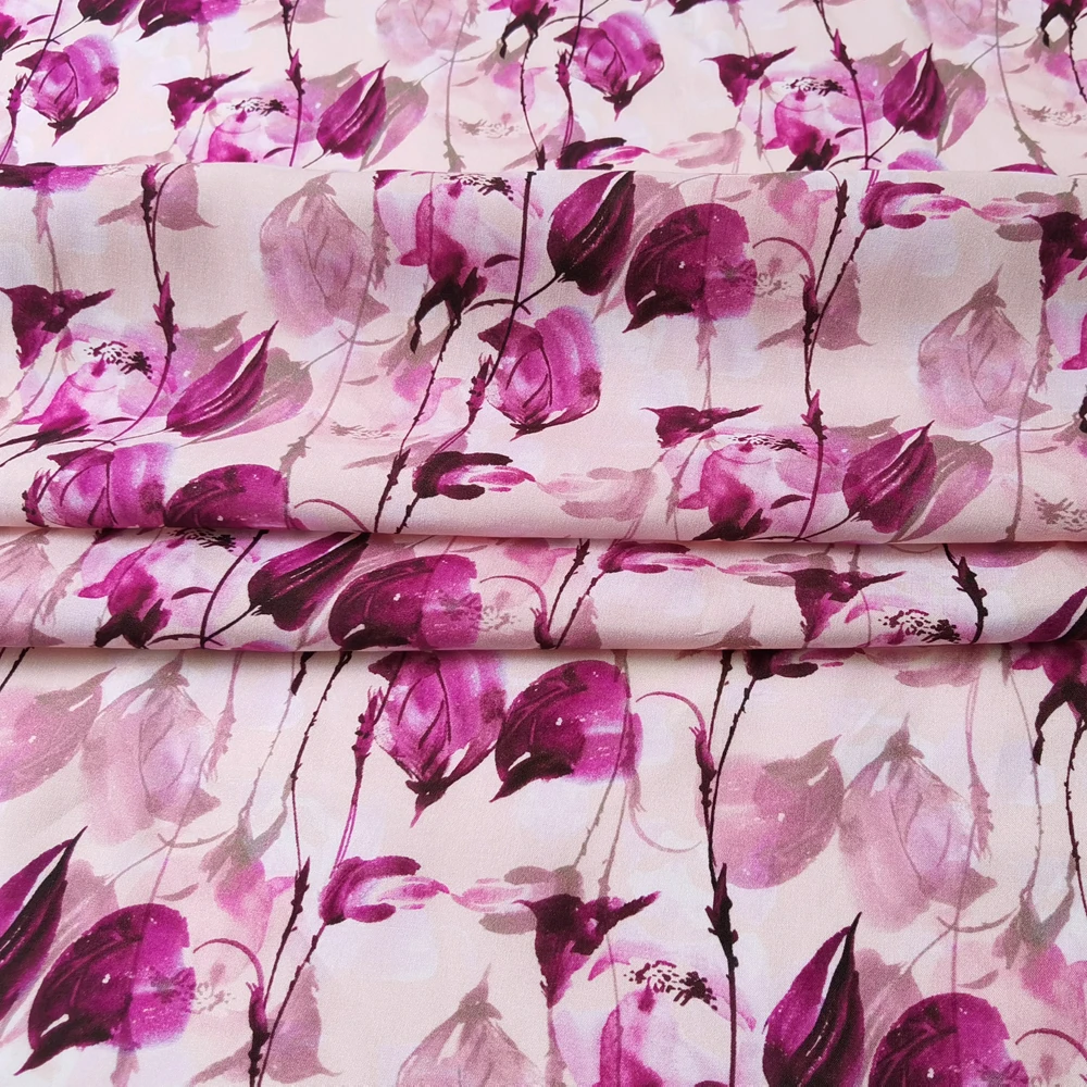 1 Meter x 1,4 Meter Blumenmuster-Viskosestoff, weiches Rayonmaterial für Kleider – Detail 6