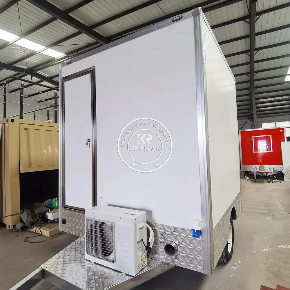 2024 China Manufacturer Mobile Toilet Outdoor Luxury Portable Toilets Trailer Price 2 Stall Portable Restroom Trailer For Sale