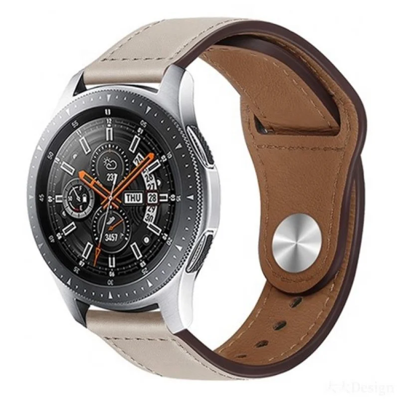 20mm22mm Smart watch belt  for Samsung for Huawei watch3 PU leather color contrast buckle