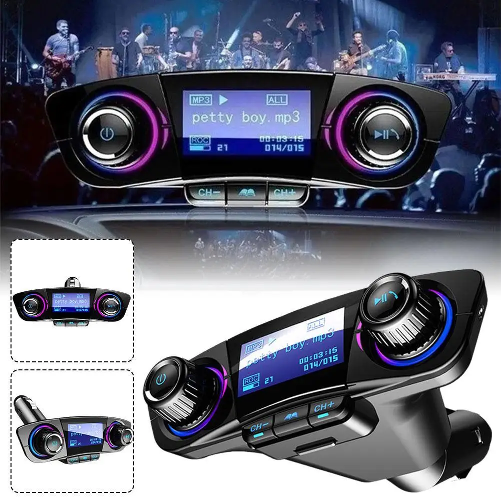 Mini Bluetooth MP3 Player With FM Transmitter LED Screen AUX Audio Receiver TF USB Flash Music Players Dual USB Charger ﻿