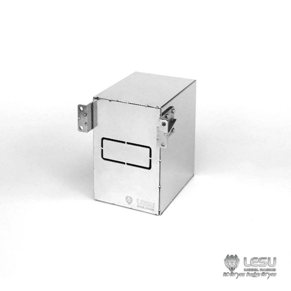 กล่องเครื่องมือจำลอง สแตนเลส สีเงิน G-6136 รุ่นอัพเกรด สำหรับรถบังคับวิทยุ Tamiya RC Lesu Scania Man Actros ขนาด 1/14 อะไหล่ของเล่น