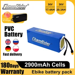 Lithium Battery Chamrider PVC Battery 36V 17.4AH 20.3AH 11.6AH 14.5AH Ebike Battery BMS 25A 30A 2900mah Electric bike