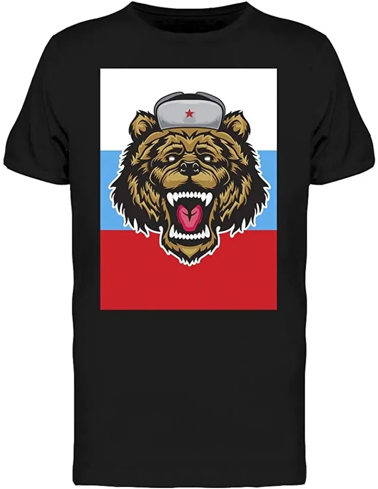 

Russian Bear Beast Tee Men's 100% Cotton Casual T-shirts Loose Top Size S-3XL