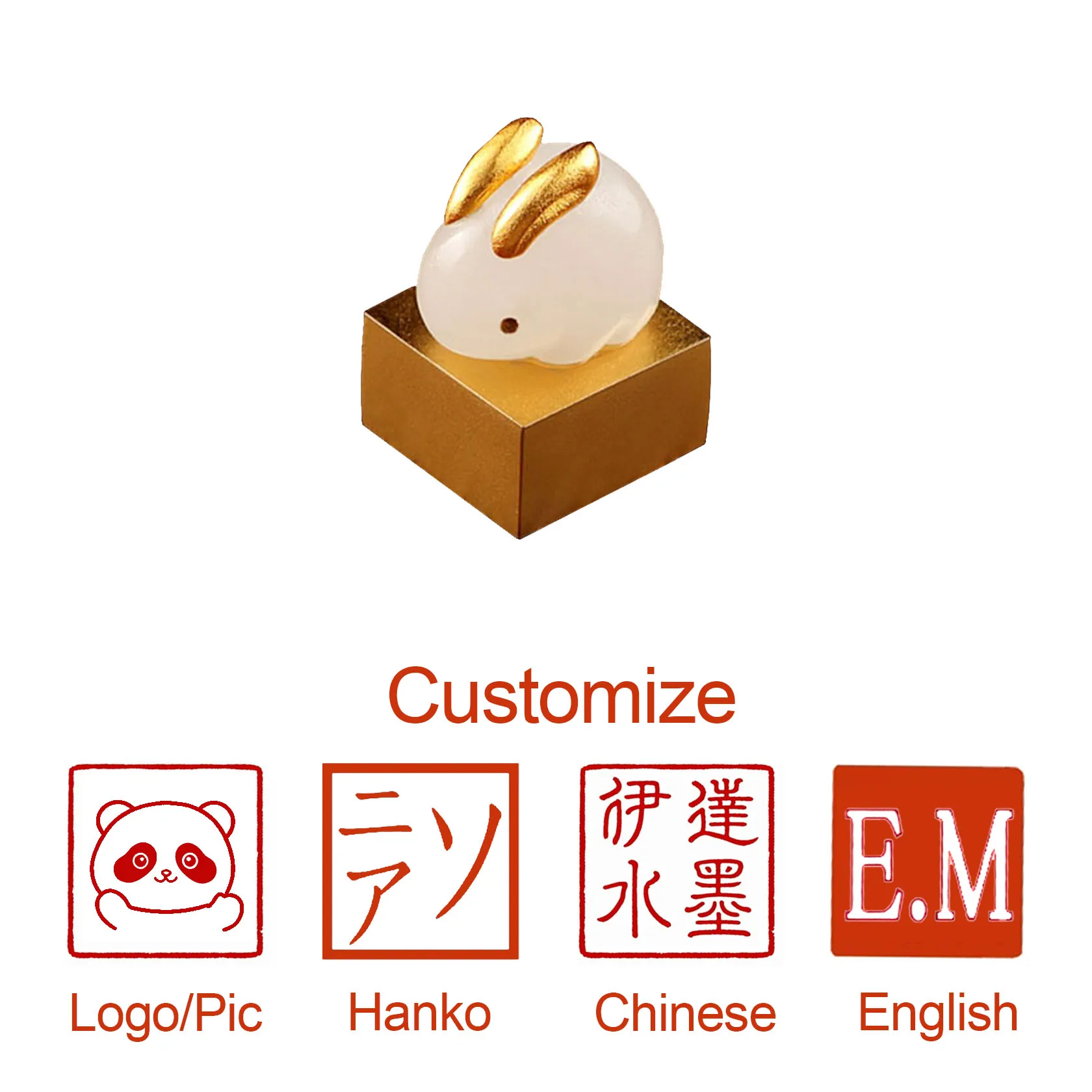 

Custom Name Stamp for Calligraphy Square Chinese Stamp Metal Seal With My Name Rabbit Carved Teacher Painter Painting Logo Stamp