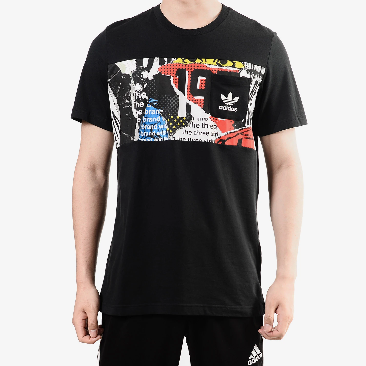 

Мужская спортивная трикотажная футболка Adidas с оригинальным принтом Trefoil BQ3032