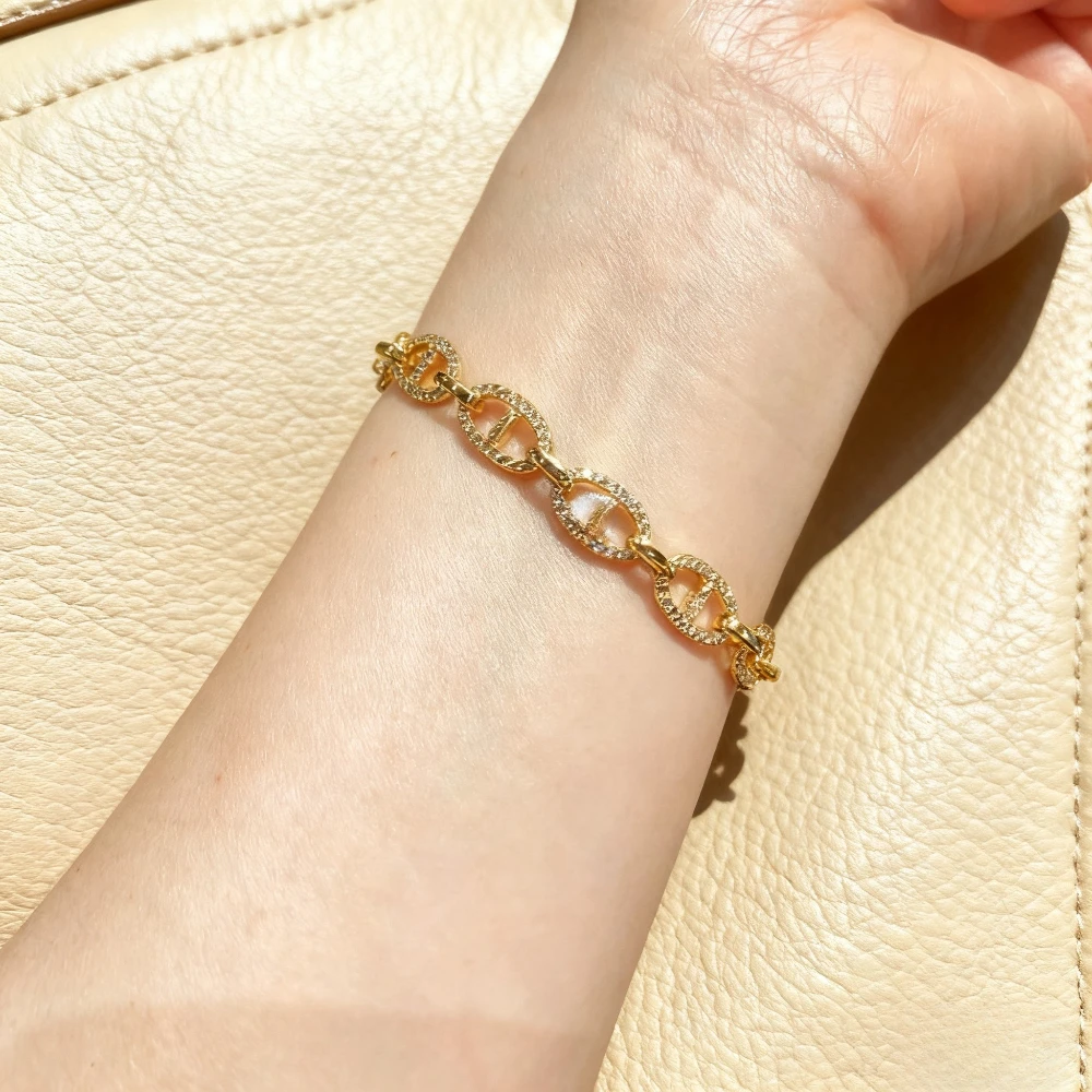 

2025 Модные ювелирные изделия, новый продукт, женский ювелирный браслет с инкрустацией цирконом, роскошный и модный классический подарок.
