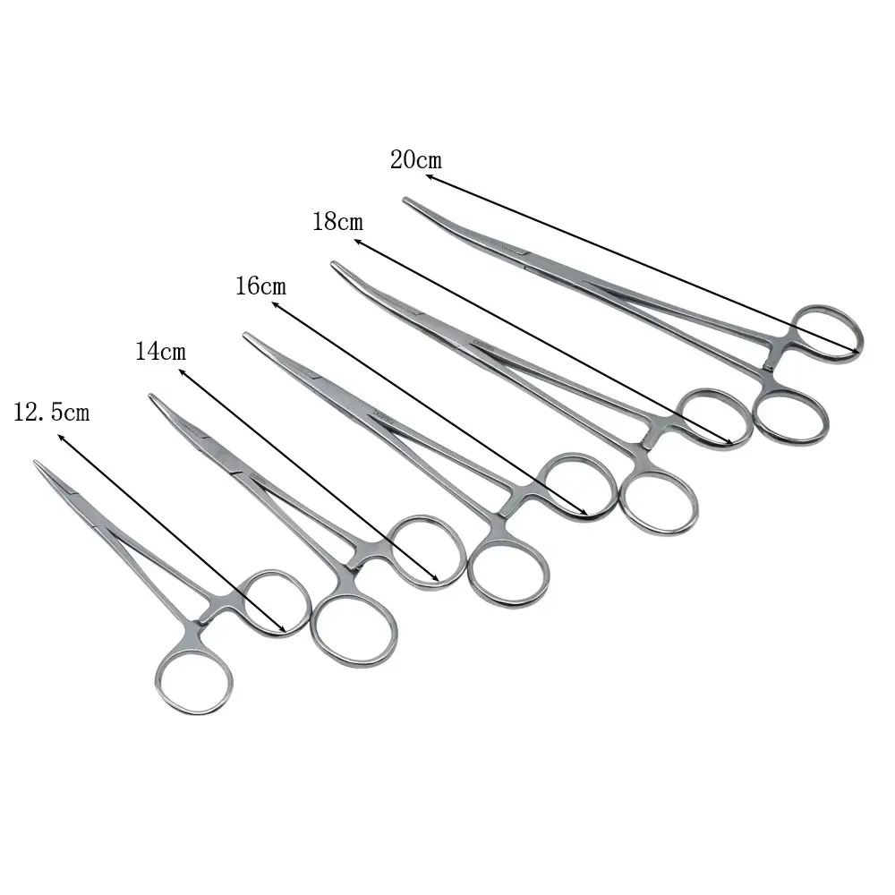12.5/14/16/18/20CM Stainless Steel Bent-nose/Straight Locking Elbow Scissors Pliers Hemostatic Forceps Forceps Tool