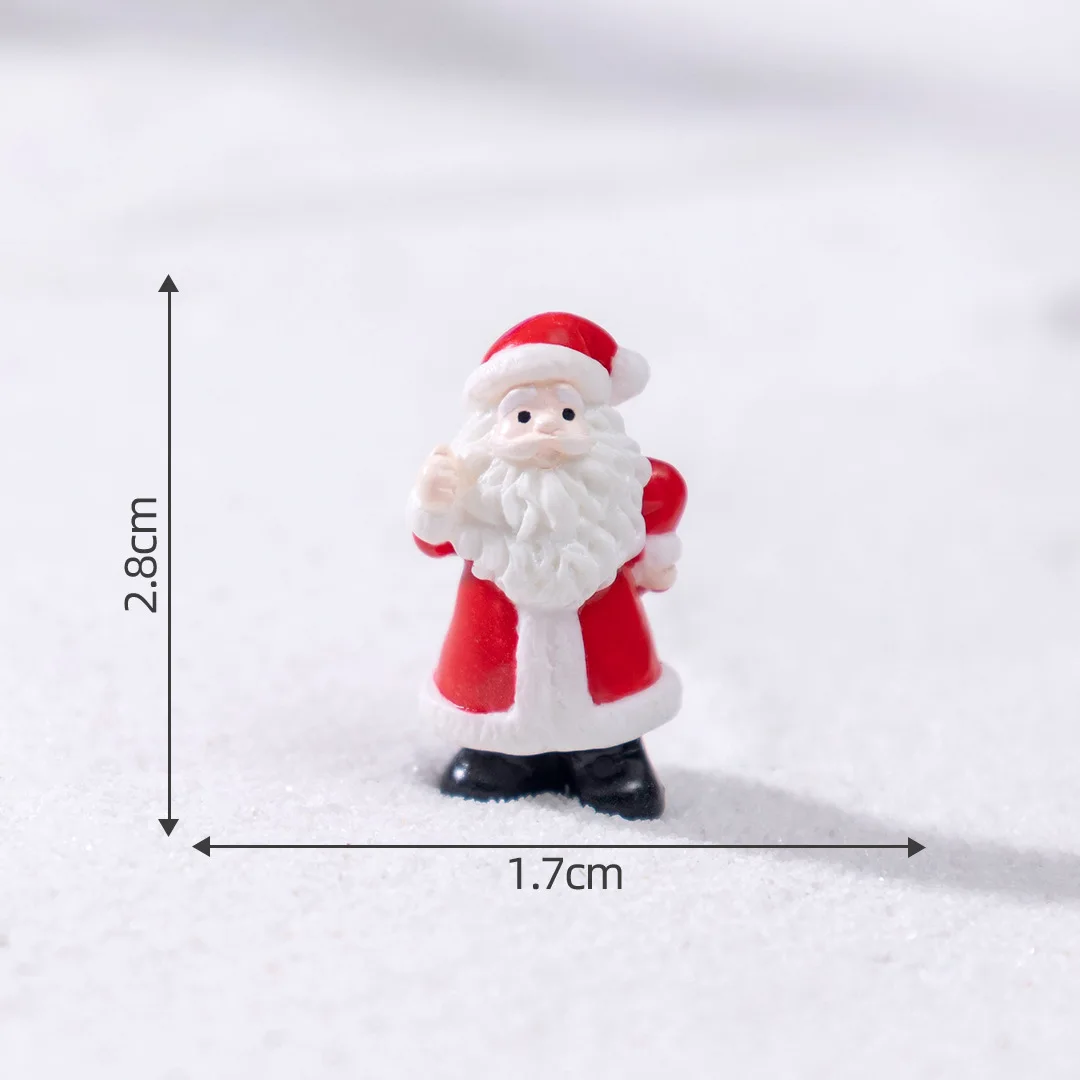 Christmas Miniatures Resin Mini Elk Santa Claus Room Ornaments Landscape Model For New Year Merry Christmas Home Box Decoration