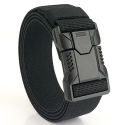 New Aluminum Alloy Quick Release Pluggable Buckle Elastic Belts for Men Durable Tactical Belt Cowboy Outdoor Army Belt Hunting