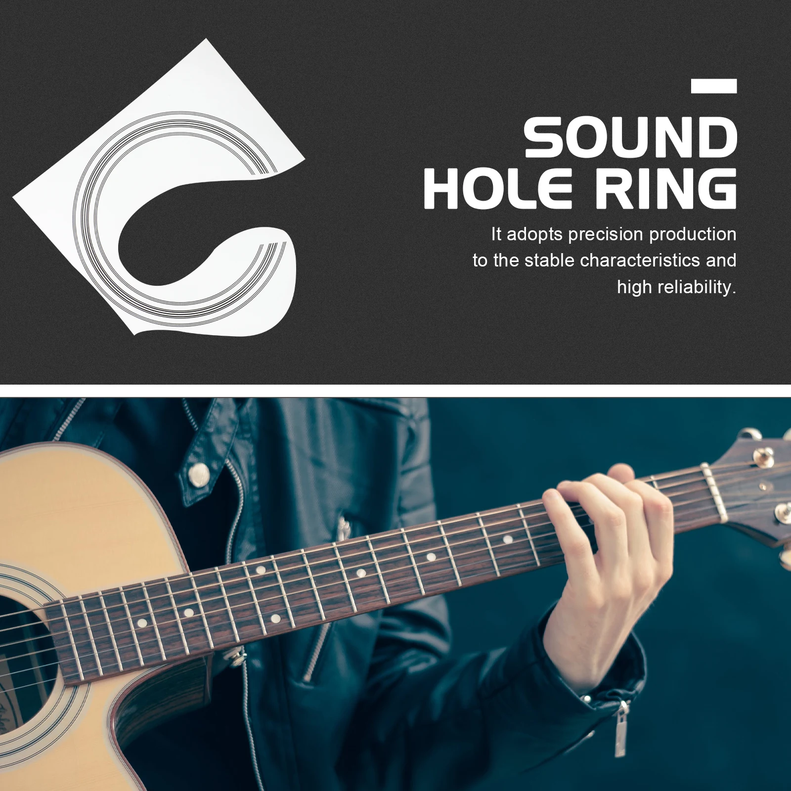 

8pcs Sound Hole Rosette Stickers Guitar Acoustic Replacement PVC Decorative Inlay Ring 41 Inch Water Decals Lightweight Durable
