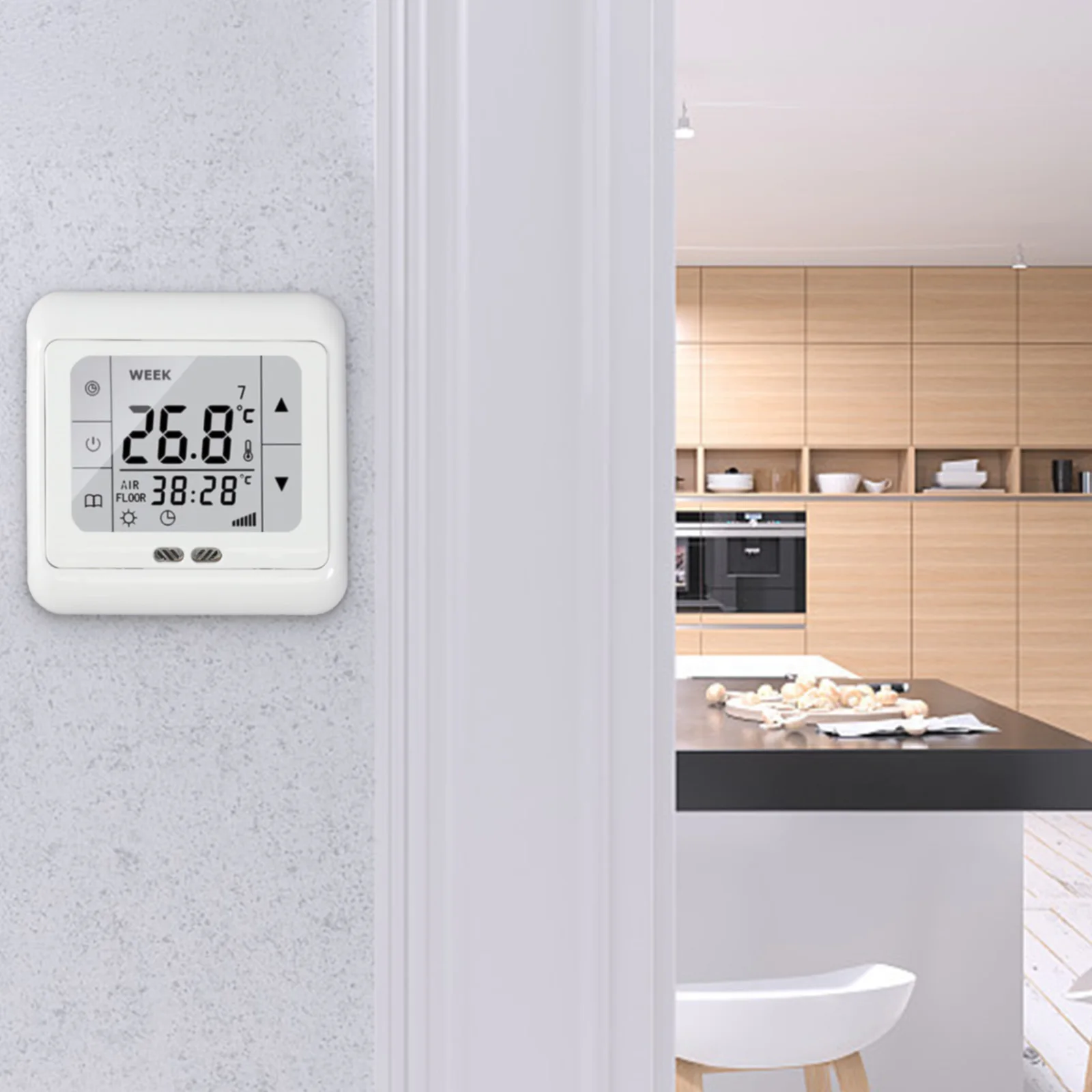 Underfloor Heating Thermostat 2X Digital Temperature Controller with Touch Screen and 6 Day Programmable Timer