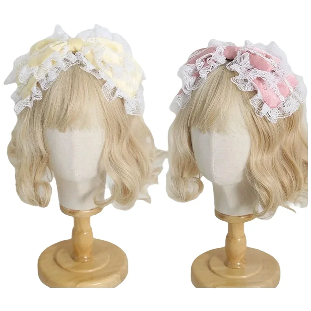 

Multicolored soft girl versatile Lolita lace bow hairband hairpin KC head accessory
