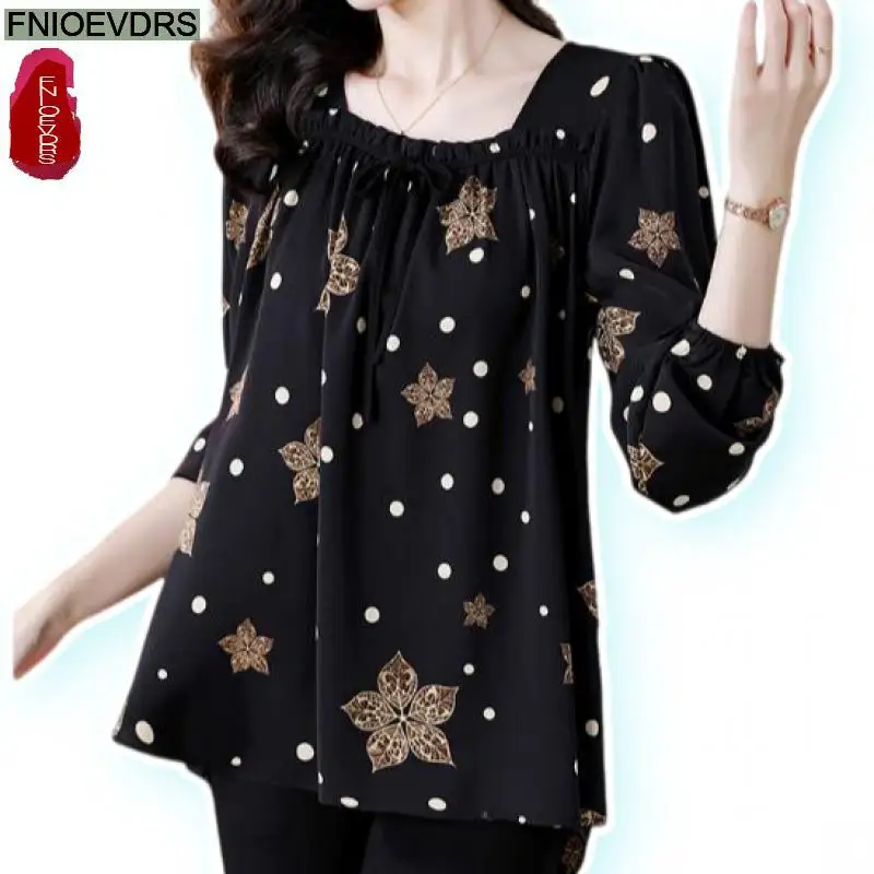 

Loose Clothes Women 2024 Autumn Elegant Office Lady Button Shirts Casual Retro Vintage Ruffles Tunic Peplum Belly Tops Blouses